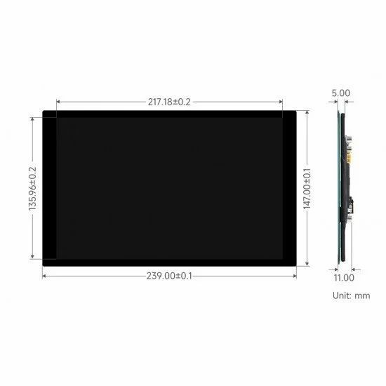 10.1inch Capacitive Touch Display (C) for Raspberry Pi 1280x800 IPS DSI Interface - Image 3