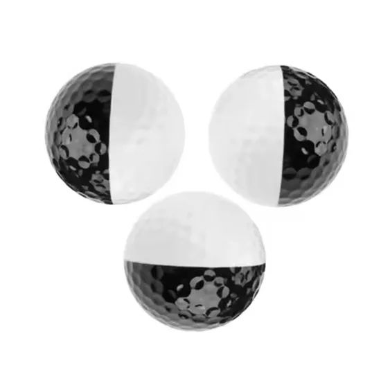 Two Color Black Ball Golf Ball Custom 2 Piece Putting Practice Half Colored Golf Balls - Image 1