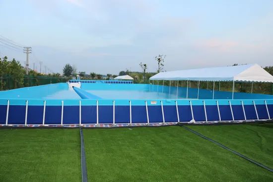 PVC Above Ground Inflatable Swimming Pool Size Big MOQ 1set Color Blue Material Pvc Origin China Trademark YJTC HS Code - Image 1
