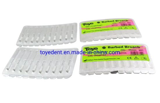 Dental Instrument Barbed Broaches Root Canal File Origin China Trademark TOYE Model NO. TY-BB Length 21/25/28mm HS Code - Image 4