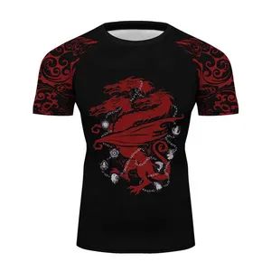 Custom Sublimation Designs Rash Guard Polyester Short Sleeve Compression Shirt - Image 1