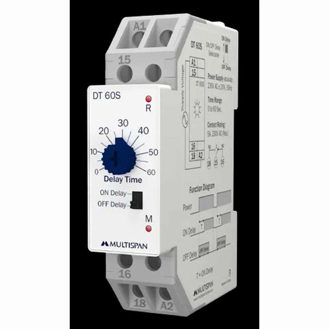Multispan Analog Timers Type Analog Brand Multispan Mounting Din Rail Mounting Dimension(HXWXD)MM 90 X 22.5 - Image 2