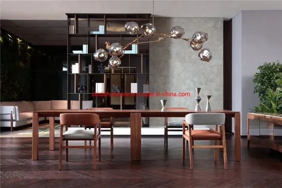 Italian Design Ash Solid Wood Leg Dining Table Color Brown Rotary Fixed Origin China Condition New Shape Rectangle Folded - Image 1
