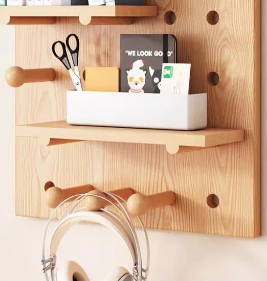 Bathroom Drying Rack with Pegboard for Towels and Snack Storage Display - Image 5