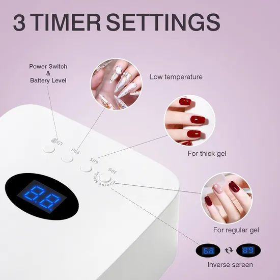 Compact Wireless Nail Dryer for Home and Salon Use Power 54W Beads 30PCS Trademark SD Model NO. S50 Type LED Light Origin - Image 3