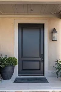 Modern Style Cast Metal Front Entrance Door - Image 5