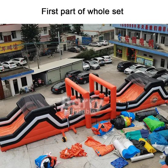 Outdoor Game Team Building Long 3PCS Connected Radical Run Inflatable Obstacle Course - Image 3