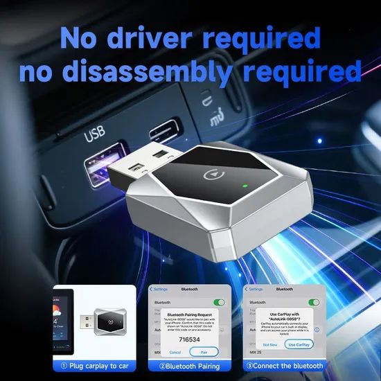 Wireless Portable Carplay Android Auto USB Ai Box Adapter 5GHz WiFi Bt5 0 Plug Play Fast Connect Mini Dongle for All Cars - Image 4