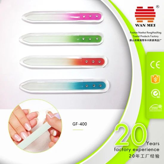14cm Middle Crystal Glass Nail File with Diamond MOQ 6000PCS Material Glass Packing PVC Bag Delivery 30days Model NO. - Image 2