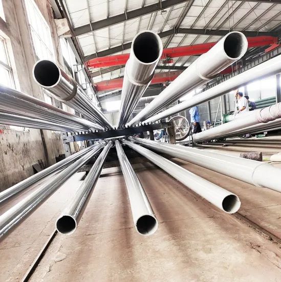 S355 A36 Galvanized Steel High Mast Light Pole with Flange Life 25 ...
