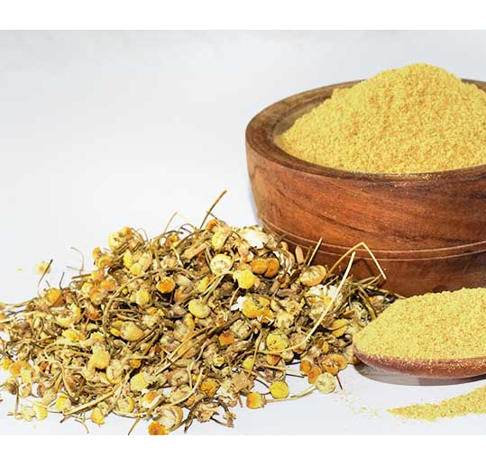 Chamomile Powder (Matricaria chamomilla) Max. Moisture (%) 8% Shape Fine light yellow to brown - Image 2