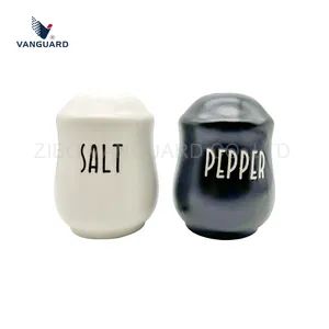 New Design Ceramic Kitchenware White and Black Customized Logo Ceramic Spice Condiment Set - Image 6