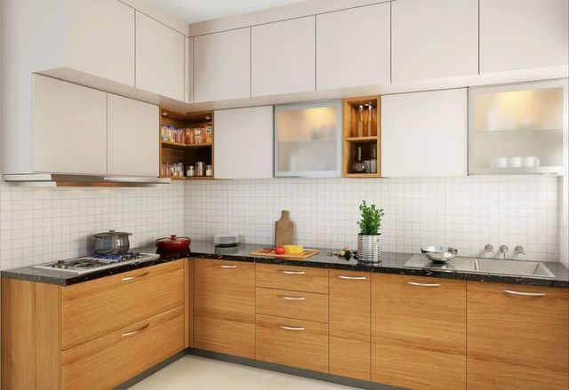 Kitchen Designing Services Colour Natural Material Wooden Appearance Modern Service Mode Onsite Finish Type Polished Kitchen Design U- - Image 1