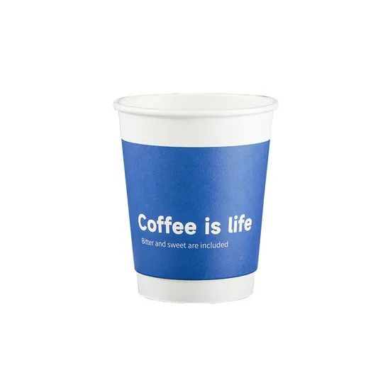 Customizable Disposable Coffee Blue Soy Milk Tea Double-Layered Paper Cups Hot Drinks - Image 5