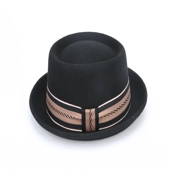 Fedora Wool Felt Boater Hat Flat Top Style Fedora Hats Style Plush Origin China Brim With Brim Gender Women's Crown With - Image 1