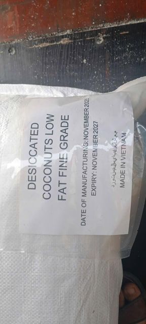 Vietnam Desiccated Coconut, Low fat fine grade (min 30%) Moisture: 5% max Fat: 35% min SO2: 100ppm max - Image 2