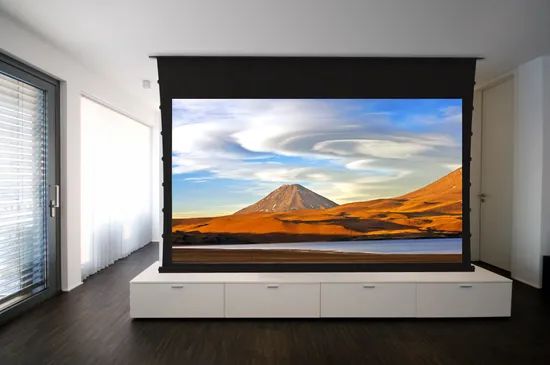 Tabtensioned Projector Screens / Motorized Screen Gain 1.5 Format 16: 9 Origin China Style Electric Usage Household Trademark - Image 2
