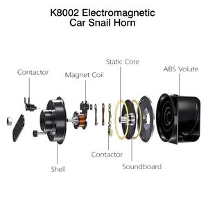 Black Auto Parts Loudspeaker Horn Style Daily Voltage 12V Color Black Material ABS Current 2.8A Origin Xiamen Model NO. - Image 6