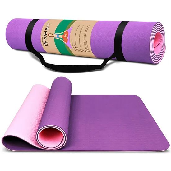 Eco Friendly 10mm Home Exercise Gym Workout Sports Non Slip Custom Fitness Branded TPE PU Yoga Mat - Image 1