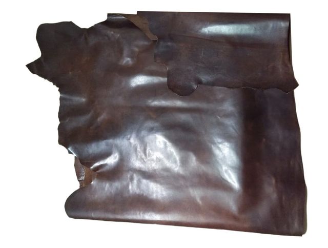 Polished Plain Goat Leather Thickness 1mm Pattern Plain Finish Polished Color Dark Brown Material Goat Leather Usage/Application Shoe, Furniture and - Image 1