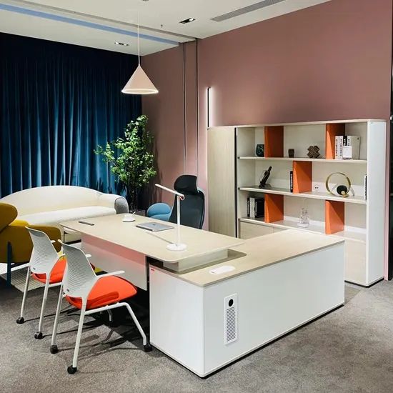 Computer Table with Built-in Shelves for Office Desk and Executive Office Table - Image 5