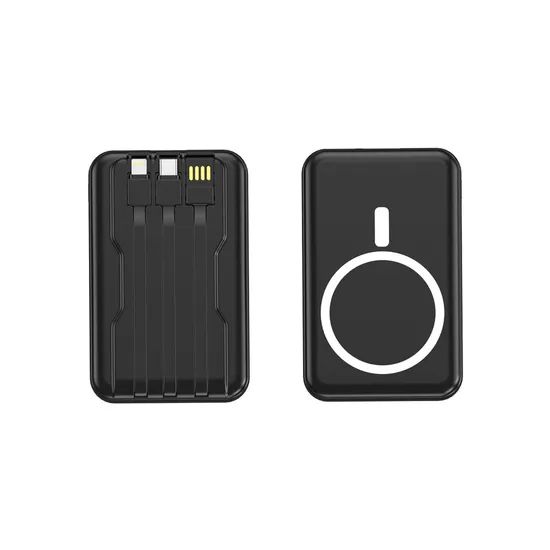 Hot Selling Magnetic Wireless Power Bank Fast Charging Built in Cable Mini - Image 1