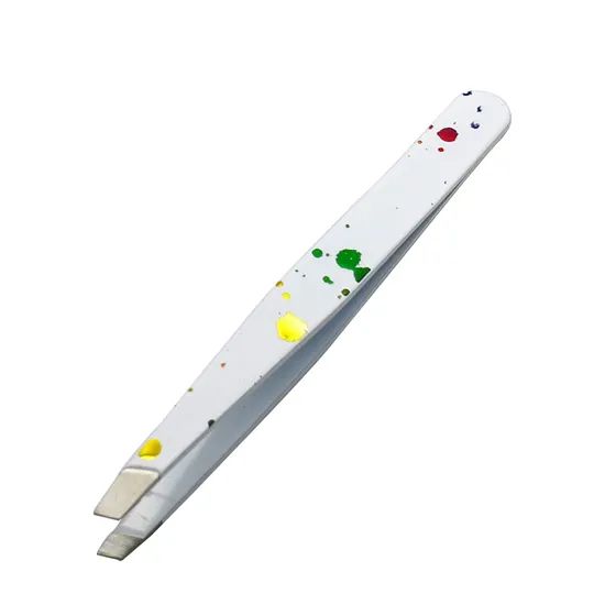 Make up Tools Sharp Slant Angled Tip Eyebrow Tweezers Origin Foshan OEM Available Delivery 30days HS Code 8214200000 Trademark - Image 1