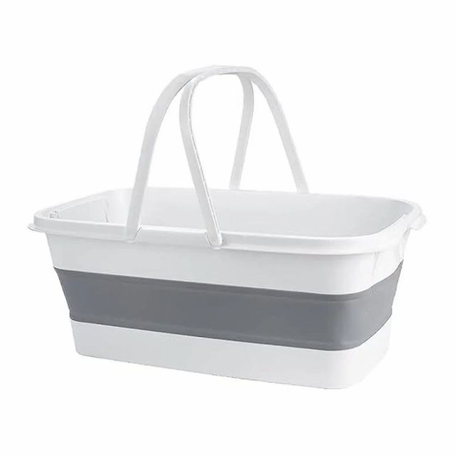 Silicone White Foldable Wash Basin Color White Shape Rectangular Colour Multicolour Design Collapsible I Deal In New - Image 1