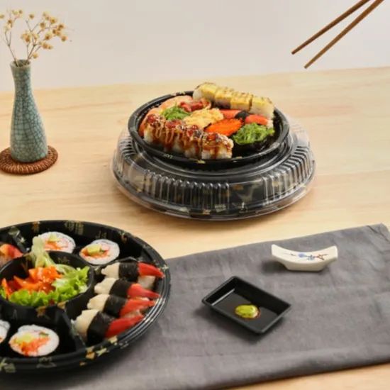 Disposable Food Grade Plastic Pet Round Container Deli Meat Slices Sushi Box - Image 4