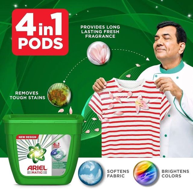 Ariel Matic 4-in-1 PODs Detergent 18 ct – Top & Front Load Washing Machines - Image 2