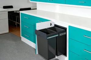 Tekey Household Lid Pull-out Hidden Built-in Square Waste Storage Bin Kitchen Storage Large Capacity Kitchen Sorting Garbage Bin Plastic Dustbins - Image 4