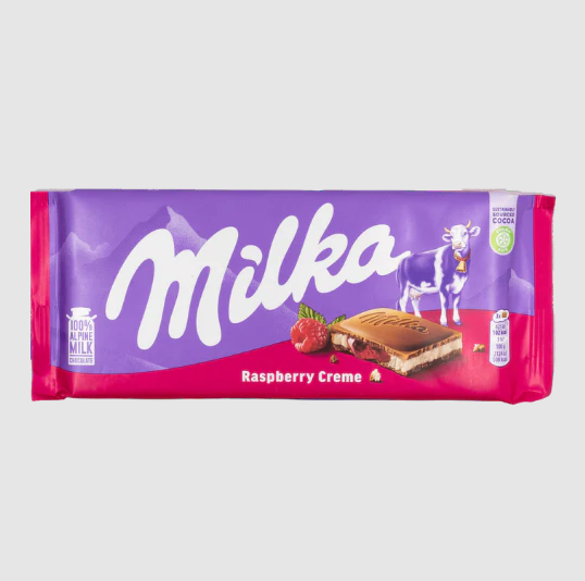 Authentic Milka Raspberry 100g - German Chocolate Bars with Raspberry Filling - Image 4