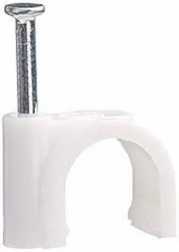 WHITE 10 MM CABLE CLIP, 100 Pieces/packet Brand POLO Color WHITE Clip Size 10MM Clip Material HD Packing Type POUCH Quantity Per Pack - Image 1