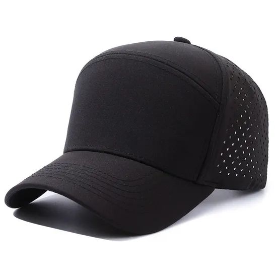 High Quality Breathable Quick Drying 6 Panel Laser Perforated Baseball Caps Sun Protection Hat Structured Mesh Trucker Hats - Image 5