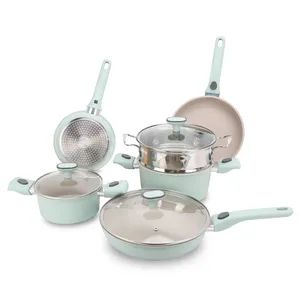 9PCS Granite Coating Nonstick Aluminum Pots Pans Set Detachable Handle Glass Lid 1Y FDA LFGB - Image 6