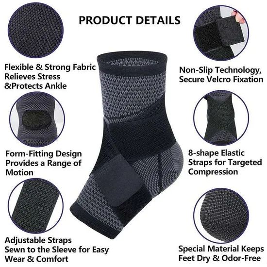 Dorrella Adjustable Sports Protection Strain Wraps Bandages Elastic Ankle Support Brace - Image 3