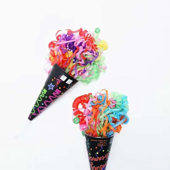 Colorful Streamer Pull Pop Confetti Poppers Hand Throwing for Celebrations Wedding Party - Image 2