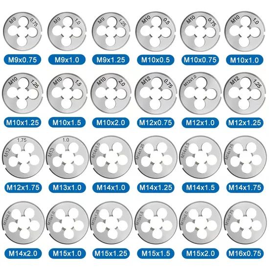 40PCS Meteric NPT Thread Tap and Round Screw Die Wrench Set Hand Tools Kit - Image 5