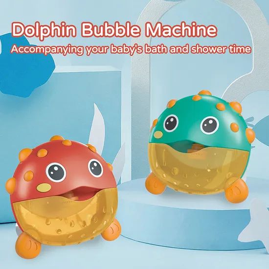 Automatic Bubble Blowing Bath Time Fun Cute Pufferfish Bath Bubble Machine Toy for Baby - Image 2