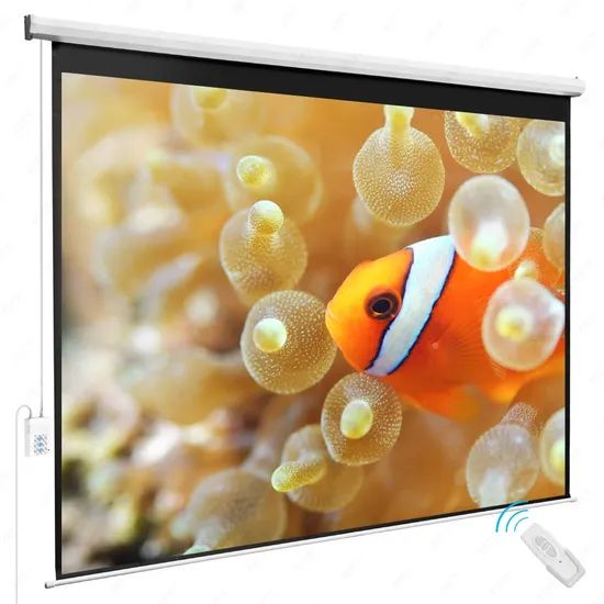 122" Electric Screen Tab Tensioned, Projector Screens Gain 1.2 Format 16:9 Origin China Material Metal HS Code 90106000 Style Electronic - Image 3