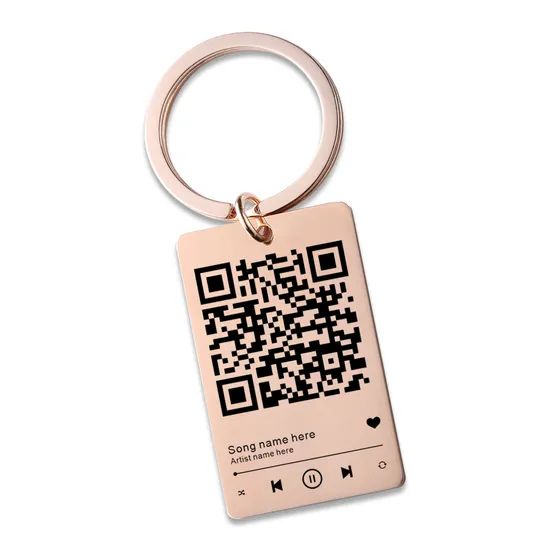 Fashion Metal Arts-Crafts Custom Qr Code Scan Keychain Song Music Spotify Keychain - Image 6