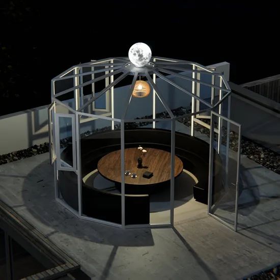 High Strength Aluminum Outdoor Prefabricated Restaurant Aluminum Alloy Frame and PC Board Roof Restaurant - Image 1