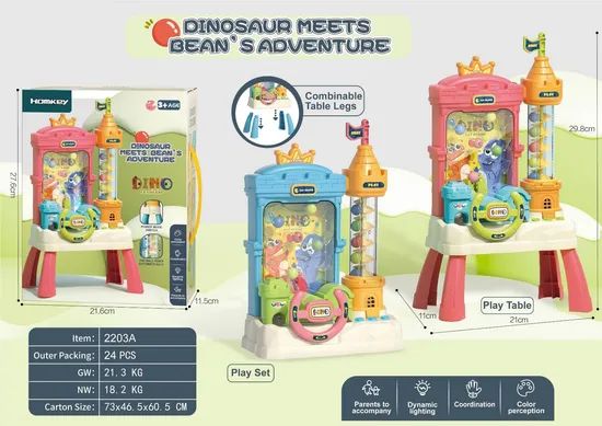 Kids Dinosaur Ball Toy Plastic Revolving 2Color 27*25*41 SP25063312 - Image 1