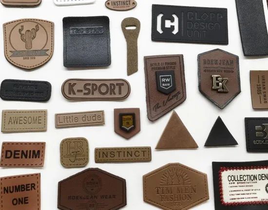 Customized PVC Leather Label with Metal Logos Size 4cm*9cm Origin China Gender Unisex Model NO. 9203 Style Velcro-on Age Group - Image 5