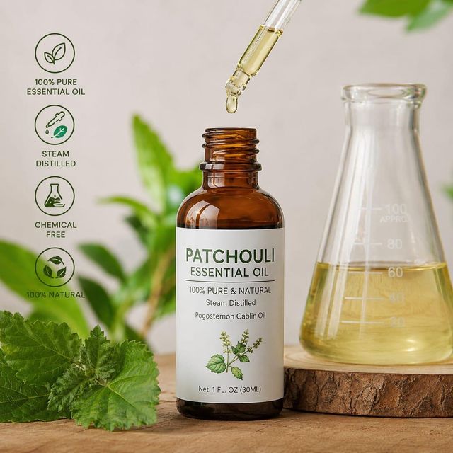Patchouli essential oil Volume 200KG Stainless steel Drum, 30 ml - Image 1