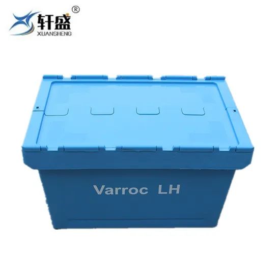 Logistics Packaging Moving Nestable Plastic Attached Lid Totes Box - Image 3