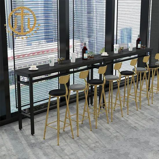 Black Modern Slate Cabinets Rectangular Multipurpose Bar Table - Image 4