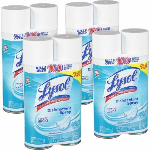 Lysol Professional Disinfectant Spray - Original Scent |Lysol Disinfectant Spray, Sanitizing and Antibacterial Spray, For Disinfecting and Deodorizing, Lemon Breeze, 19 Fl Oz (Pack of 2)/ Lysol Disinfectant Spray, Sanitizing and Antibacterial Spray, Crisp Linen - Image 3