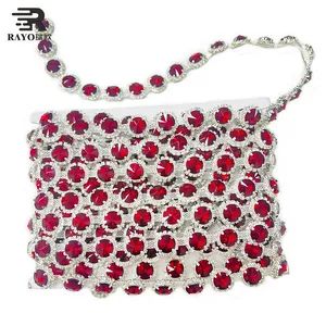 Extremely Brilliant Red Rhinestone Chain Round Shape for DIY Crafts Diamond Around Shiny Stone Wedding Party Decoration - Image 6