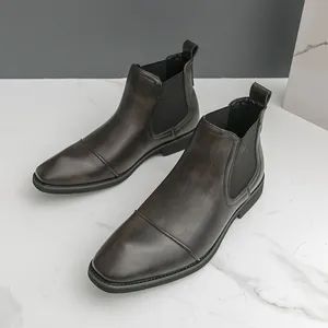 Men Business Leather Pointed Chelsea Boots Element No Color Multi Gender Male Origin China Type Casual Boot Material - Image 5